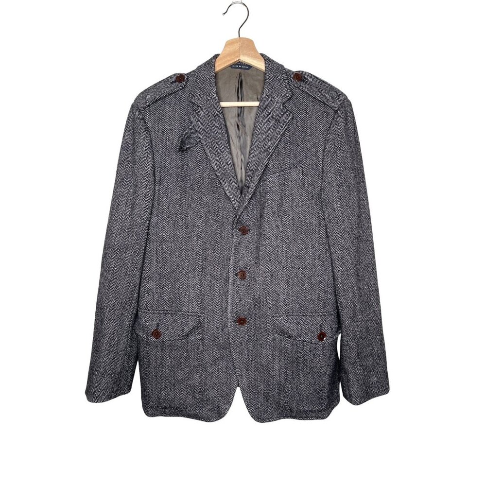 Banana Republic Tailored Fit Mens Wool Herringbone Blazer Size 40R
